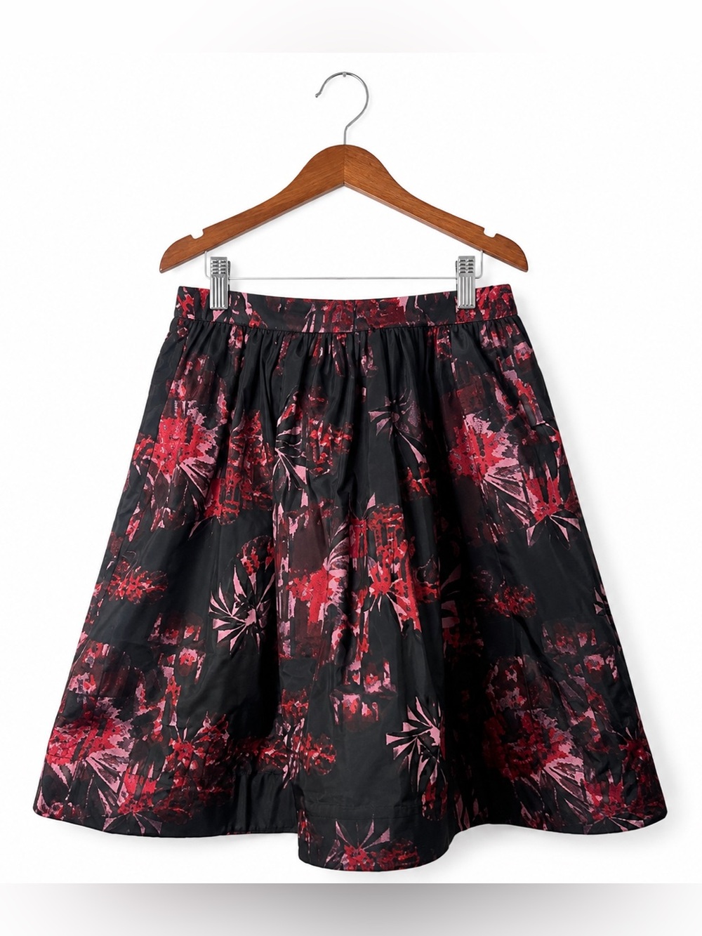 Alice + Olivia Floral Skirt Size 6 Black Red Party Cocktail Designer Chic
